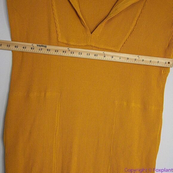 NEW Free People‎ beach 100% cotton gold/yellow Ryan midi dress, M - Picture 6 of 16